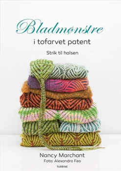 Bog: Bladmønstre i tofarvet patent - strik til halsen